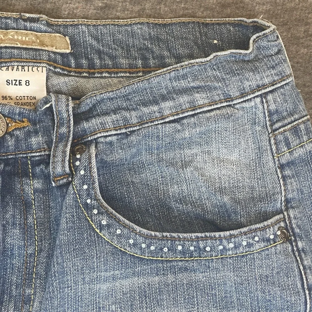 Z. Cavaricci Vintage Y2K Floral Beaded‎ Jeans Straight Boho Hippie 90's